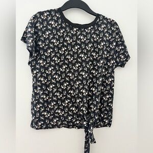 Lauren Ralph Lauren Black Floral Short Sleeve Top